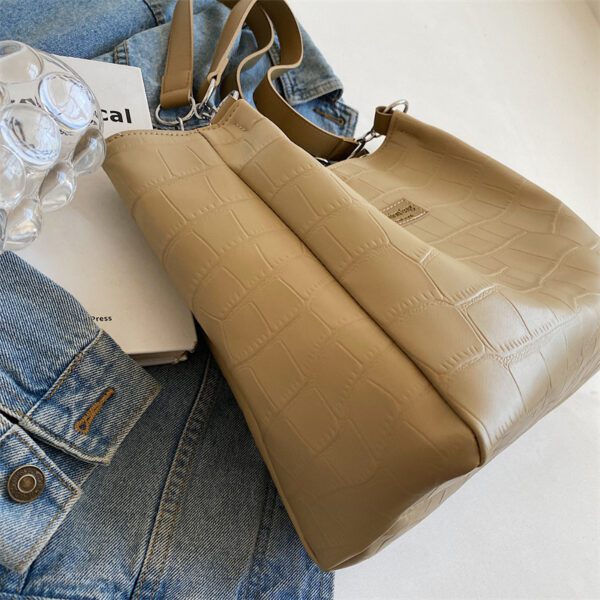 Khaki Large Shoulder Tote Bag