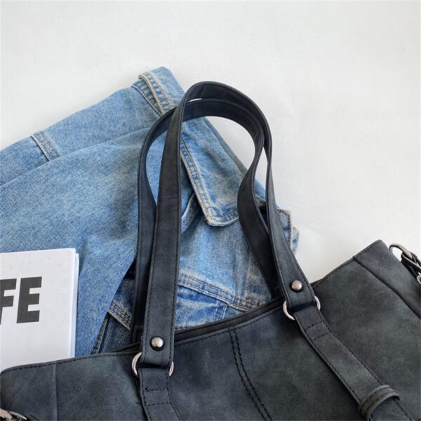 Tote bag with leather strap
